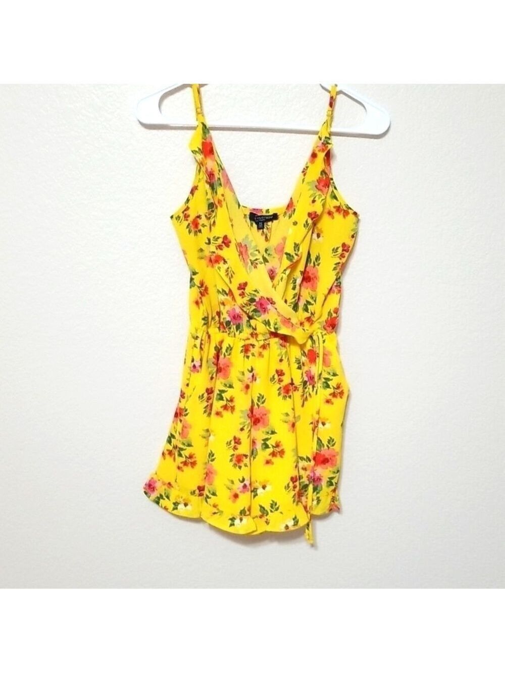 One clothing romper, floral, spaghetti straps ,size Medium runs smaller,…